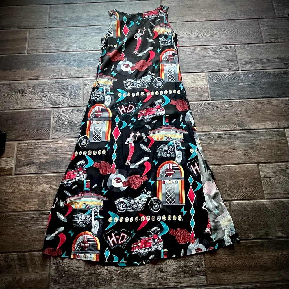 Harley-Davidson vintage maxi dress with side splits Made in Hawaii USA S